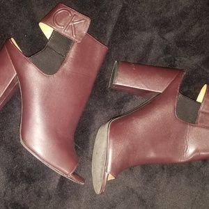 Calvin Klein Peep Toe Booties